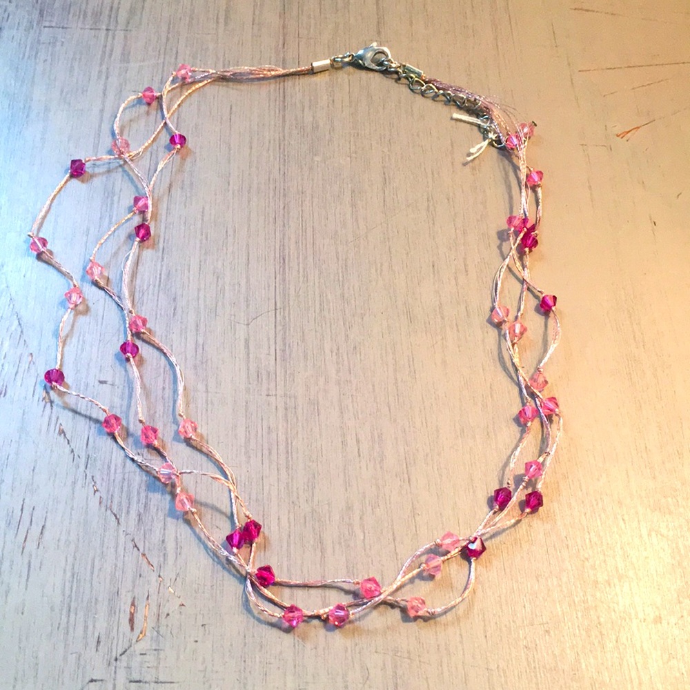 Pink beaded necklace
